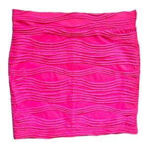 Womens Papaya Vibrant Pink Ruched Mini Skirt - Sz S